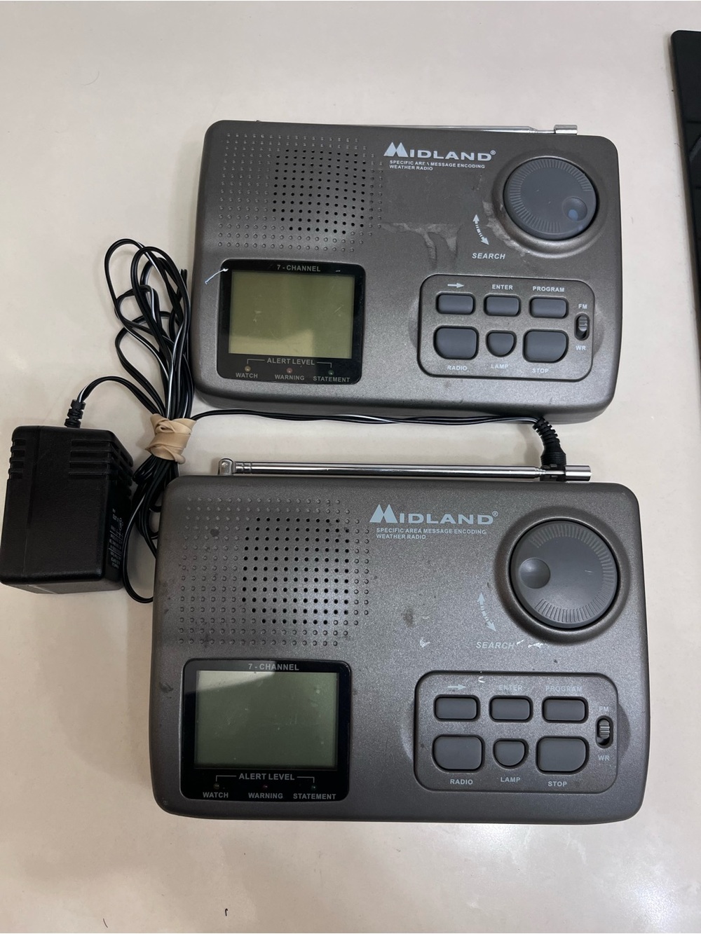 Midland Portable Weather Alert Radio - Gray (Two Pack)